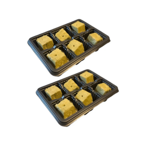 Kit 2 Bandejas de Germinação com 6 Células e Cubos de Lã de Rocha 4x4x4 cm para Clonagem e Mudas