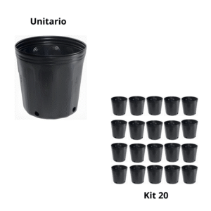 Vaso Pote Plástico Para Mudas 5L (Unitário ou Kit com 20 Unidades) – Cultivo Indoor, Outdoor e Grow