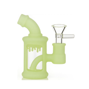 Bong de Vidro e Silicone Brilha no Escuro – Dark Glow Portátil 12 cm