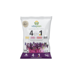 Adubo Fertilizante 4 em 1 Nutriplan 1 kg – Torta de Mamona, Farinha de Ossos, Húmus de Minhoca e Carvão Vegetal