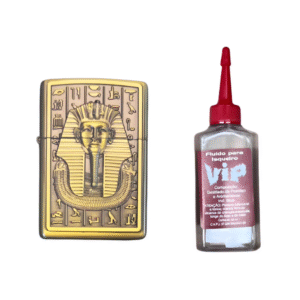 Kit Isqueiro Premium Metal Vintage + Fluido 60 ml