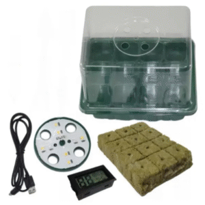 Bandeja Germinação 10w Led Lã Rocha Célulastermo Higrômetro