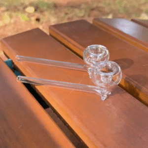Pipe Cachimbo Vidro Longo 15cm Bocal Copinho Acessorio Fumo