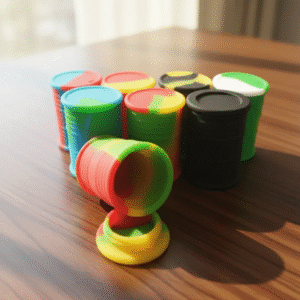 1 Slick Barril 11 Ml Pote Silicone Armazenamento Tampa Mix
