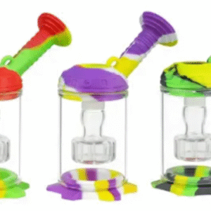 Bong D'água Silicone Percolator Portátil Com Bowl Vidro