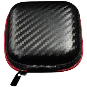 Estojo 7,5x7,5cm Case Preta Armazenamento Com Ziper Viagem