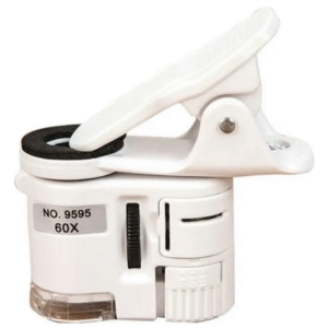 Mini Microscópio Lupa Conta-fio 60x Luz Laboratório Branco